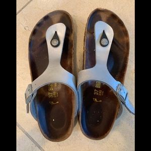 Silver Birkenstocks size 37 (size 7)